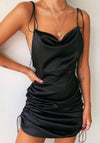 Black Satin Mini Dress