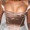 Brown Satin Corset Top