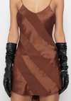 Brown Satin Mini Dress