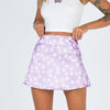 Floral Satin Mini Skirt