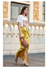 Gold Satin Maxi Skirt