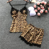 Leopard Print Satin Pajama Set