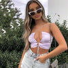 Lilac Satin Crop Top