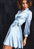 Long Sleeve Satin Wrap Dress