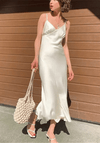 Long White Satin Dress