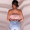 Pink Crop Top Satin