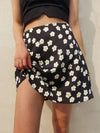 Printed Satin Mini Skirt