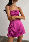 Purple Satin Mini Dress
