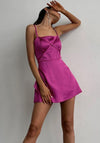 Purple Satin Mini Dress