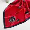 Red Floral Satin Scarf