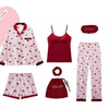 Red Satin Pajamas Set