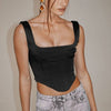 Satin Crop Top Black