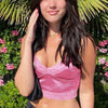 Satin Crop Top Pink