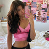 Satin Crop Top Pink