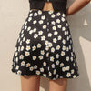 Satin Floral Mini Skirt