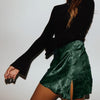 Satin Green Mini Skirt