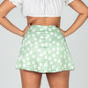 Satin Mini Skirt Green