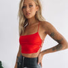 Satin Red Crop Top