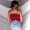 Spaghetti Strap Crop Top Satin