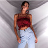 Spaghetti Strap Crop Top Satin