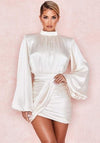 White Long Sleeve Mini Dress