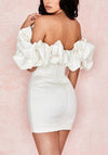 White Off The Shoulder Mini Dress