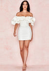 White Off The Shoulder Mini Dress