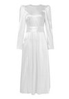 White Satin Long Sleeve Dress