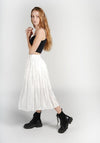 White Satin Midi Skirt